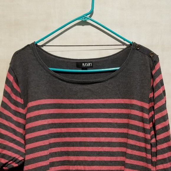 A.N.A. WOMAN PLUS LONG SLEEVE STRIPED SWEATER - Picture 3 of 6
